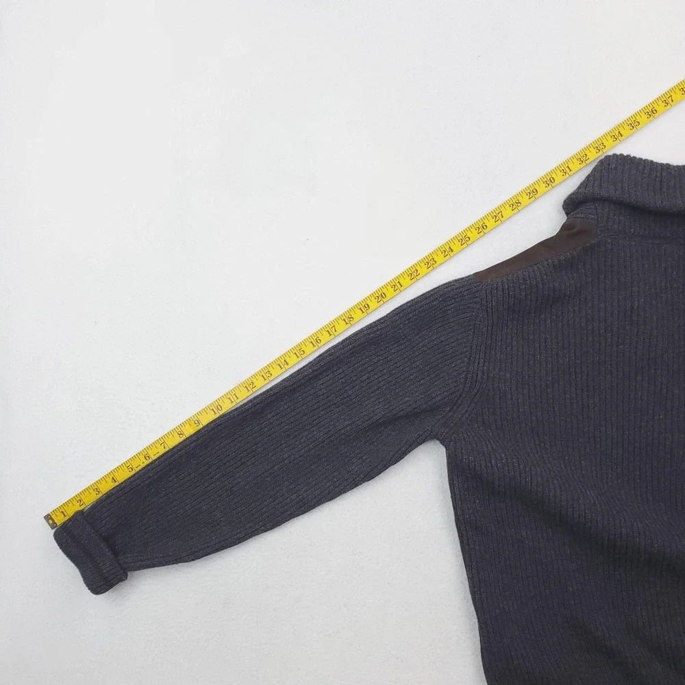 Peter Millar Sweater Mens XL Gray Suede Wool Cashmere Shawl Collar Cardigan